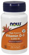 NOW® Vitamin D-3, 2000 IU, 240 Softgels - £13.20 GBP