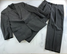 Vintage Chaps Ralph Lauren Suit Mens 44 Suit Jacket 38x29 Pants Dark Gray Wool - £108.24 GBP