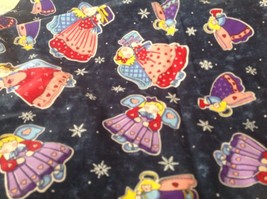 Material Fabric Blue Cotton Christmas Sprit # 6064 45&quot; x 50&quot;  Spring Industries - £11.85 GBP