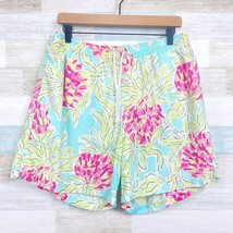 Lilly Pulitzer Pineapple Print Capri Swim Trunks Blue Pink Nylon Pockets Mens XL - £59.34 GBP