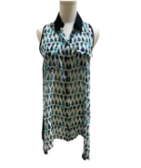 BCBG Max Azria Chiffon Blouse Printed Sleeveless High Low Tunic S/XS NWT... - $39.20