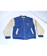 Vintage Denim K-Products Varsity Bomber Jacket Mens LG Snap Up Baldwin P... - £33.53 GBP