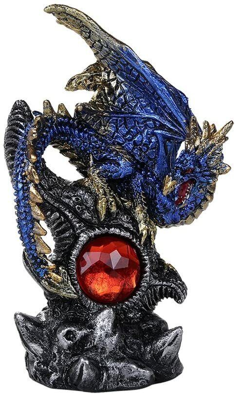 Medieval Fantasy Guardian Dragon Protecting Red Gemstone Fantasy World D... - $15.99