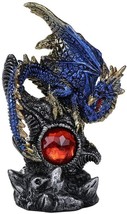 Medieval Fantasy Guardian Dragon Protecting Red Gemstone Fantasy World Decor - £12.64 GBP