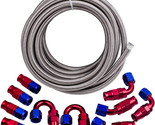 AN-8 20 Feet Stainless Steel PTFE Braided Oil Fuel Line + AN8 Swivel Con... - $163.75