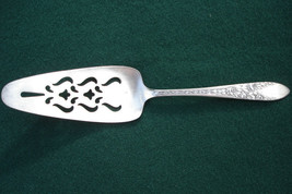 National Silver Pie Cake Server Rose Leaf Silverplate Shower Holiday Party Serve - £7.83 GBP