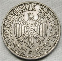 1960F Germany 1 Mark Coin XF AD949 - $20.25