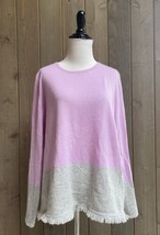 Lilly Pulitzer L Sweater 100% Cashmere Purple Gray Fringe Large Women&#39;s - £47.15 GBP