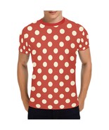 Red Ivory Polkadot Men&#39;s All Over Print T-shirt (USA Size) - $36.67 CAD
