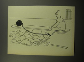 1955 Cartoon by Otto Soglow - Prison Ball and Chain - £14.52 GBP