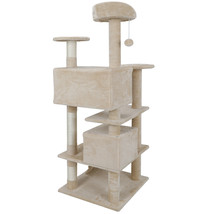 Cat Tree Tower Great For Multiple Cats Scratcher Play House Condo Pet House 53&quot; - £70.55 GBP