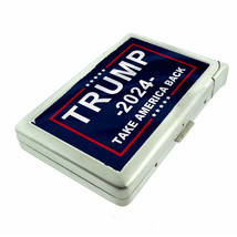 Donald Trump L1 100&#39;s Size Cigarette Case with Built in Lighter Metal Wallet - £17.08 GBP