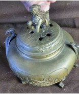 Antique Old Chinese Brass or Bronze Censor Incense Burner Urn Metal Foo ... - $1,053.87 MXN