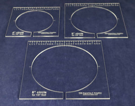 3 Piece Inside Circle Set w/Rulers  1/8&quot; Thick -  Long Arm- For 1/2&quot; Foot - £27.95 GBP