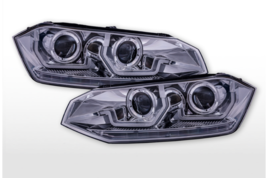 Fk Led Drl Lightbar Headlights Vw Polo Vi Aw 6 MK6 6R 17-21 Chrome Lhd - £319.12 GBP