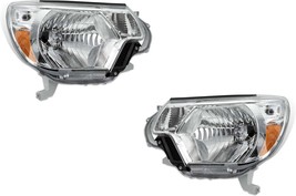 Headlights For Toyota Tacoma 2012 2013 2014 2015 Chrome Bezel Left Right Pair - $280.46