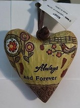 Always and Forever - Woodcut Look Polystone Heart Ornament - £11.85 GBP