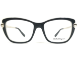 Salvatore Ferragamo Eyeglasses Frames SF2754 972 Black White Gold 52-16-135 - $74.75