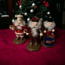 Old World Tradition Visions Of Santa Figure Wood Ornaments 1874, 1909, 1935 - £14.70 GBP