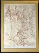 GUILLAUME AZOULAY &quot;CONTRACTION&quot; ETCHING ON PAPER H/SIGNED &amp; NUMBERED FRA... - $445.50