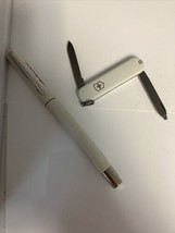 Victorinox Parker Black Roller Ball Pen + Swiss Army Knife Set Crest Electric - £23.63 GBP