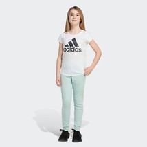 Adidas Big Girls Jogger mid Rise Cuffed Fleece Sweatpants, Medium 10–12, Green - £17.89 GBP