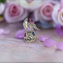 Cute 925 Sterling Silver Charm Bead Mad Hatter Rabbit Charm Crazy Eyes - £16.52 GBP