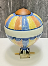 Louisville Stoneware Pottery Hot Air Balloon Bird Feeder Display Modified - £53.81 GBP