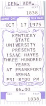 Vintage Isaac Hayes Ticket Stub Octobre 17 1975 Frankfort Ky Neuf - $34.15