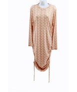 Nina Parker Trendy Plus Size Printed Side-Ruched Dress Size 1X Tan - $659.52 MXN