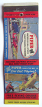 Piper Light Plane Dealer Aircraft - PA 20 Strike Matchbook Cover Flying ... - $1.75