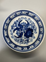 Wloclawek Fajans Hand Painted Polish Pottery Blue &amp; White 9.5x1.75” Serving Dish - £11.14 GBP
