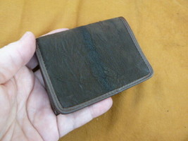 (EL24-4) genuine brown Shark Skin exotic Leather hide card holder wallet... - £51.49 GBP