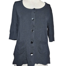 Black Button Cardigan Sweater Size Medium  - £19.72 GBP