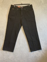 Lee Relaxed Fit Jeans Mens&#39; Tag Size 38x30 Straight Leg Double Black Denim NWT - $28.22