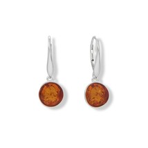 2.30Ct Round Baltic Amber Leverback Earring Women Dangle Drops 14K White Gold Fn - £83.28 GBP