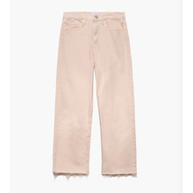 FRAME LE JANE CROP Nude Pink Jeans | Sz 30, High-Rise, Straight, Frayed - $112.20