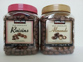 Kirkland Signature Milk Chocolate Covered Raisins &amp; Milk Chocolate Almon... - $42.53