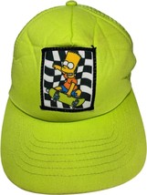 Simpsons Bart Simpson Skateboard Neon Green Foam Mesh Snapback Trucker Hat - $12.83