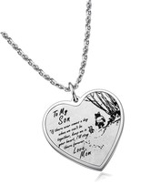 To My Son Necklace Keychain from Mom Dad, Pooh Bear - $51.49