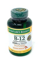 Nature&#39;s Bounty Quick Dissolve Fast Acting Vitamin B-12 2500 mcg, Natural Cherry - £19.14 GBP