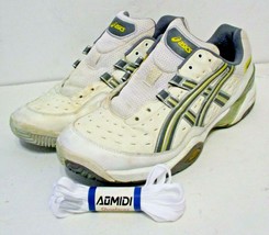 Men&#39;s ASICS White Gray Gel Challenger Rhyno Slam Athletic Shoes 10.5 New Laces - £31.15 GBP