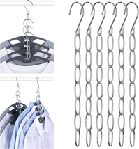 Space Saving Hangers Closet Organizer Pack of 6 Magic Clothes Hanger Spa... - £11.95 GBP