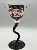 Caution Bachelorette Martini Glass Party Supplies bride wedding gift - $12.57