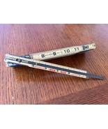 Vintage 72” Lufkin Wood Brass Folding Rule  X46 Red End Extension Ruler USA - $466.73 MXN