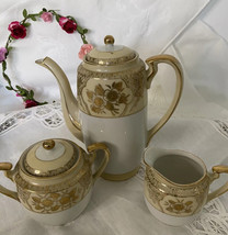 Vintage Chikaramachi Hand Painted Chocolate Coffee/Tea Set - $63.58