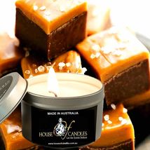 Chocolate Caramel Fudge Eco Soy Wax Scented Tin Candles, Vegan, Hand Poured - £11.72 GBP+