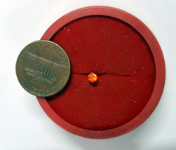 18K Gold Nose Pin Orange Stone Basic Simple Wear Gift Wedding Anniversar... - £46.17 GBP