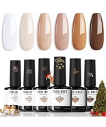 Nude Brown Gel Nail Polish Set 6 Colors Gel Polish Kit Skin Tone All Seasons  - $35.00