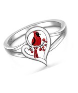 Sterling Silver Cardinal Ring Red Cardinal Rings - £72.65 GBP